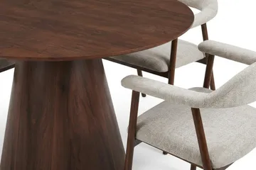 Siena Matgrupp runt 130 cm Valnöt med 4 Ronja Matstolar - Valnöt - Products - Möbler - Bord & matgrupp - Matgrupp