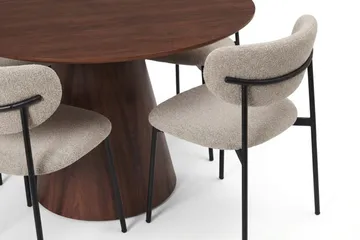 Siena Matgrupp runt 130 cm Valnöt med 6 Lucy Matstolar - Valnöt - Products - Möbler - Bord & matgrupp - Matgrupp