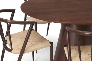 Siena Matgrupp runt 130 cm Valnöt med 6 Winston Matstolar - Valnöt - Products - Möbler - Bord & matgrupp - Matgrupp