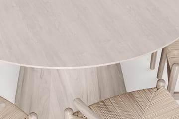 Siena Matgrupp runt 130 cm Vitlaserad med 6 Dastoori Matstolar - Vitlaserad - Products - Möbler - Bord & matgrupp - Matgrupp