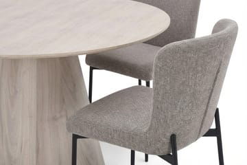 Siena Matgrupp runt 130 cm Vitlaserad med 6 Elsie Matstolar - Vitlaserad ek - Products - Möbler - Bord & matgrupp - Matgrupp