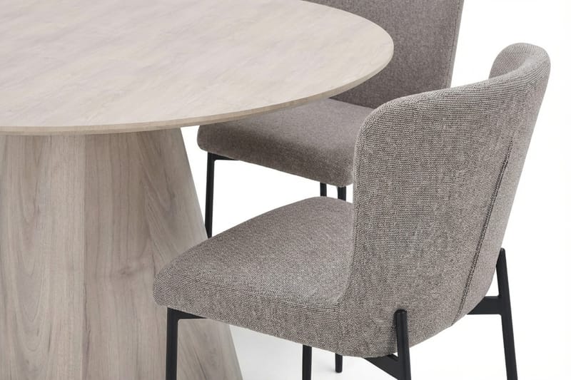 Siena Matgrupp runt 130 cm Vitlaserad med 6 Elsie Matstolar - Vitlaserad ek - Products - Möbler - Bord & matgrupp - Matgrupp