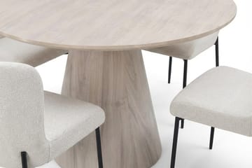 Siena Matgrupp runt 130 cm Vitlaserad med 6 Elsie Matstolar - Vitlaserad ek - Products - Möbler - Bord & matgrupp - Matgrupp