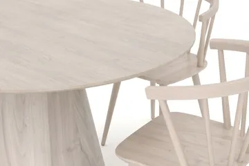 Siena Matgrupp runt 130 cm Vitlaserad med 6 Tyrö Matstolar - Vitlaserad - Products - Möbler - Bord & matgrupp - Matgrupp