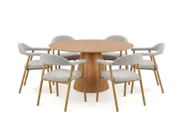 Siena Matgrupp runt 150 cm Ek med 4 Ronja Matstolar - Ek - Products - Möbler - Bord & matgrupp - Matgrupp