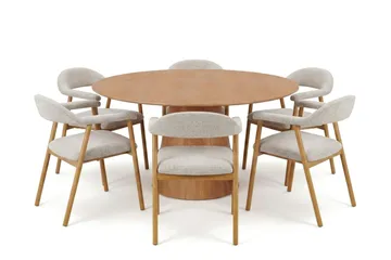 Siena Matgrupp runt 150 cm Ek med 4 Ronja Matstolar - Ek - Products - Möbler - Bord & matgrupp - Matgrupp
