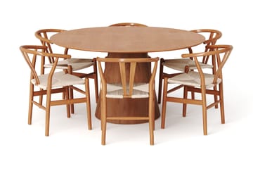 Siena Matgrupp runt 150 cm Ek med 6 Dastoori Matstolar - Ek - Products - Möbler - Bord & matgrupp - Matgrupp