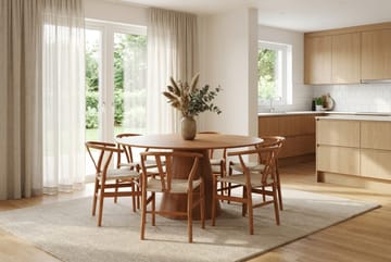Siena Matgrupp runt 150 cm Ek med 6 Dastoori Matstolar - Ek - Products - Möbler - Bord & matgrupp - Matgrupp
