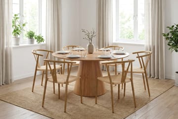 Siena Matgrupp runt 150 cm Ek med 6 Elysia Matstolar - Ek - Products - Möbler - Bord & matgrupp - Matgrupp
