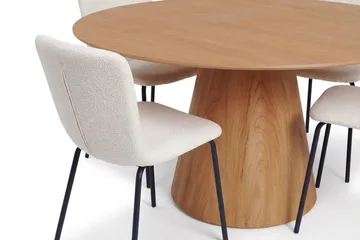 Siena Matgrupp runt 150 cm Ek med 6 Katy Matstolar - Ek - Products - Möbler - Bord & matgrupp - Matgrupp