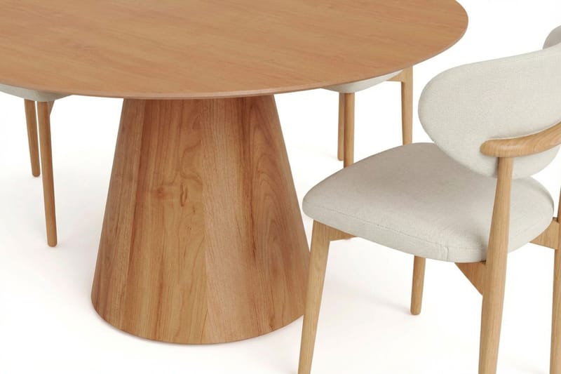 Siena Matgrupp runt 150 cm Ek med 6 Molly Matstolar - Ek - Products - Möbler - Bord & matgrupp - Matgrupp
