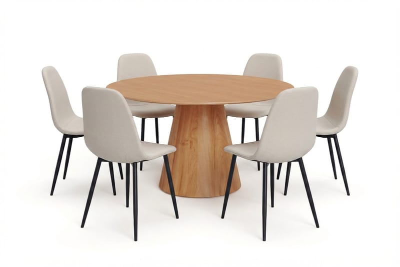 Siena Matgrupp runt 150 cm Ek med 6 Nibe Matstolar - Ek - Products - Möbler - Bord & matgrupp - Matgrupp