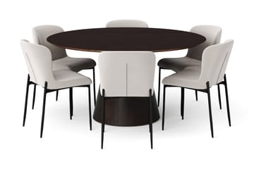 Siena Matgrupp runt 150 cm Rökt Ek med 6 Elsie Matstolar - Rökt ek - Products - Möbler - Bord & matgrupp - Matgrupp