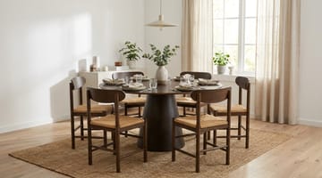 Siena Matgrupp runt 150 cm Rökt Ek med 6 Malte Matstolar - Rökt ek - Products - Möbler - Bord & matgrupp - Matgrupp