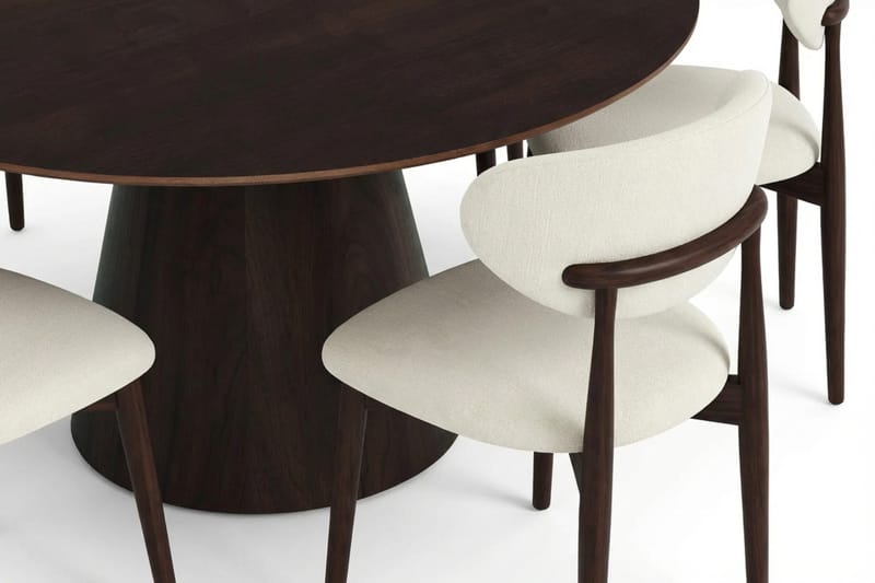 Siena Matgrupp runt 150 cm Rökt Ek med 6 Molly Matstolar - Rökt ek - Products - Möbler - Bord & matgrupp - Matgrupp
