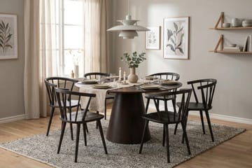 Siena Matgrupp runt 150 cm Rökt Ek med 6 Tyrö Matstolar - Rökt ek - Products - Möbler - Bord & matgrupp - Matgrupp