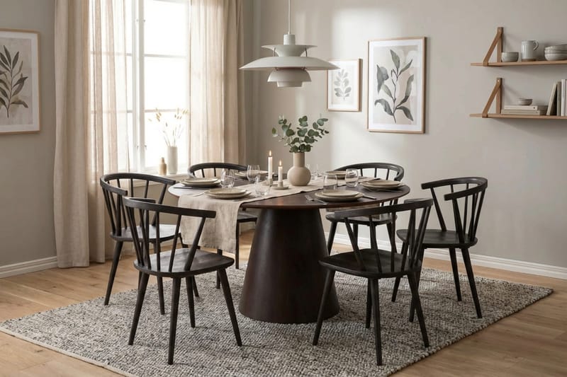Siena Matgrupp runt 150 cm Rökt Ek med 6 Tyrö Matstolar - Rökt ek - Products - Möbler - Bord & matgrupp - Matgrupp