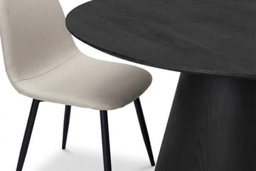 Siena Matgrupp runt 150 cm Svart med 6 Nibe Matstolar - Svartlaserad ek - Products - Möbler - Bord & matgrupp - Matgrupp