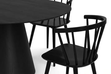 Siena Matgrupp runt 150 cm Svart med 6 Tyrö Matstolar - Svart - Products - Möbler - Bord & matgrupp - Matgrupp