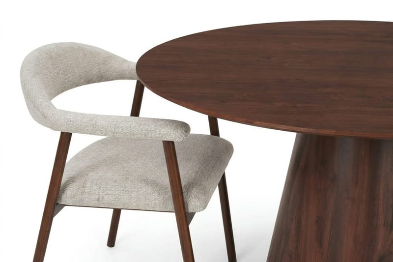 Siena Matgrupp runt 150 cm Valnöt med 4 Ronja Matstolar - Valnöt - Products - Möbler - Bord & matgrupp - Matgrupp