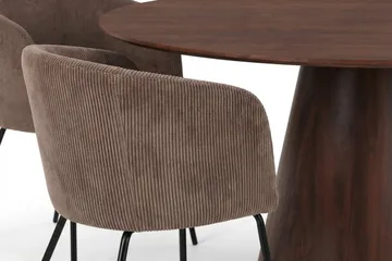 Siena Matgrupp runt 150 cm Valnöt med 6 Berit Matstolar - Valnöt - Products - Möbler - Bord & matgrupp - Matgrupp