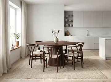 Siena Matgrupp runt 150 cm Valnöt med 6 Dastoori Matstolar - Valnöt - Products - Möbler - Bord & matgrupp - Matgrupp
