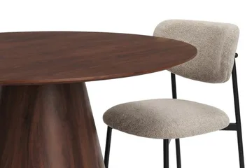 Siena Matgrupp runt 150 cm Valnöt med 6 Lucy Matstolar - Valnöt - Products - Möbler - Bord & matgrupp - Matgrupp