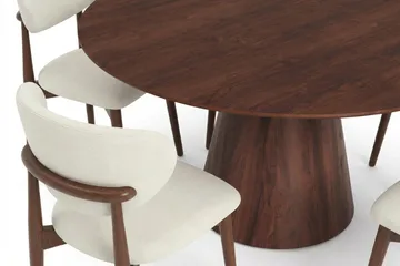 Siena Matgrupp runt 150 cm Valnöt med 6 Molly Matstolar - Valnöt - Products - Möbler - Bord & matgrupp - Matgrupp