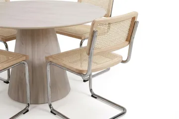 Siena Matgrupp runt 150 cm Vitlaserad med 6 Build Matstolar - Vitlaserad ek - Products - Möbler - Bord & matgrupp - Matgrupp