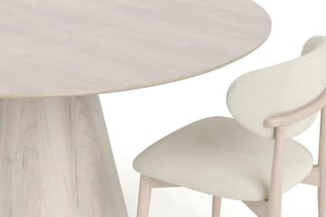 Siena Matgrupp runt 150 cm Vitlaserad med 6 Molly Matstolar - Vitlaserad - Products - Möbler - Bord & matgrupp - Matgrupp