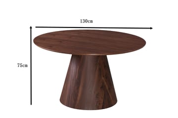 Siena Runt Matbord 130 cm i Trä med Valnötsutseende - Brun - Products - Möbler - Bord & matgrupp - Matbord & köksbord