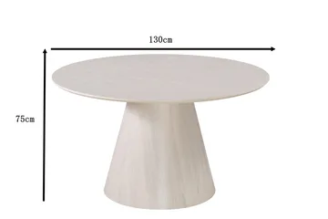Siena Runt Matbord 130 cm i Trä med Vitlaserad Ek-utseende - Vit - Products - Möbler - Bord & matgrupp - Matbord & köksbord