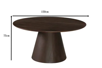 Siena Runt Matbord 150 cm i Trä med Rökt Ek-utseende - Mörkbrun - Products - Möbler - Bord & matgrupp - Matbord & köksbord