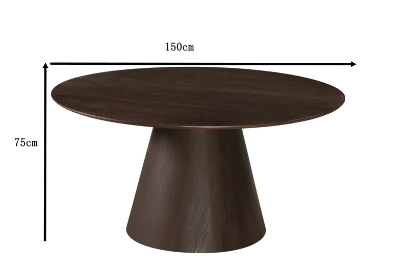 Siena Runt Matbord 150 cm i Trä med Rökt Ek-utseende - Mörkbrun - Products - Möbler - Bord & matgrupp - Matbord & köksbord
