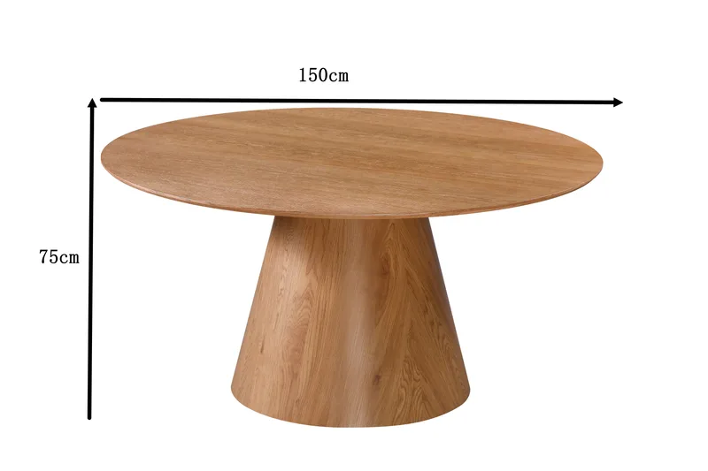 Siena Stort Matbord Runt 150cm Fanér - Ek - Products - Möbler - Bord & matgrupp - Matbord & köksbord