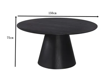 Siena Stort Matbord Runt 150cm Fanér - Svartlaserad ek - Products - Möbler - Bord & matgrupp - Matbord & köksbord