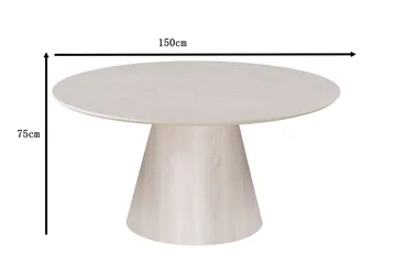 Siena Stort Matbord Runt 150cm Fanér - Vitlaserad ek - Products - Möbler - Bord & matgrupp - Matbord & köksbord
