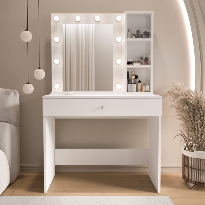 Darrowe Sminkbord 80x147x42,5 cm - Vit - Products - Möbler - Bord & matgrupp - Sminkbord & toalettbord