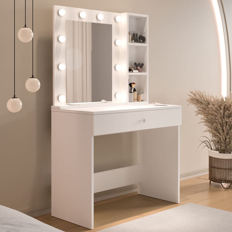 Darrowe Sminkbord 80x147x42,5 cm - Vit - Products - Möbler - Bord & matgrupp - Sminkbord & toalettbord
