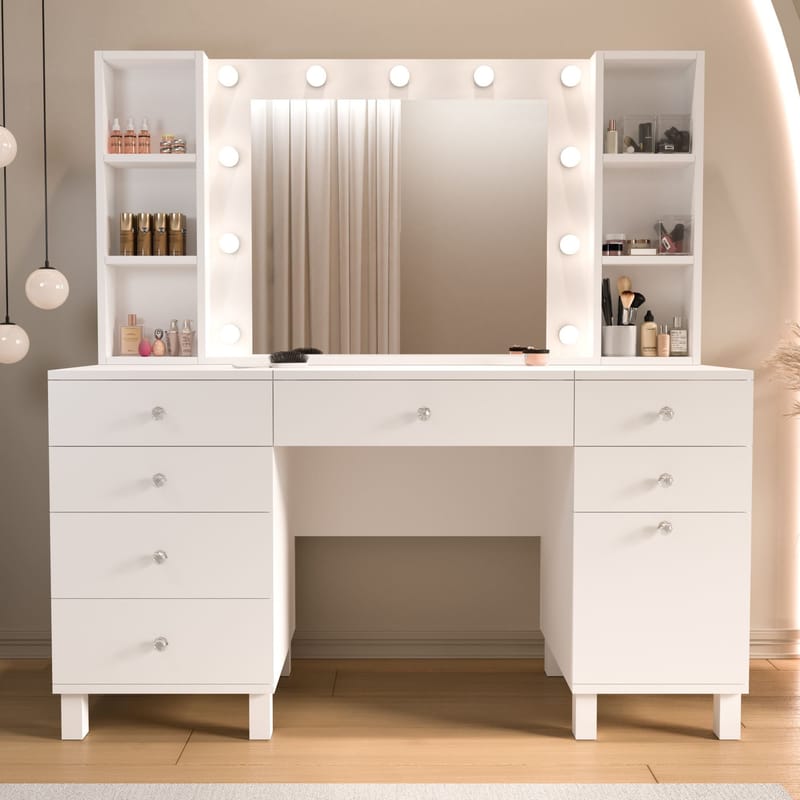 Koren Sminkbord 139,9x147x139,9 cm - Vit - Products - Möbler - Bord & matgrupp - Sminkbord & toalettbord