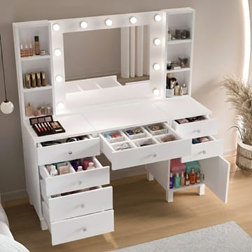 Koren Sminkbord 139,9x147x139,9 cm - Vit - Products - Möbler - Bord & matgrupp - Sminkbord & toalettbord