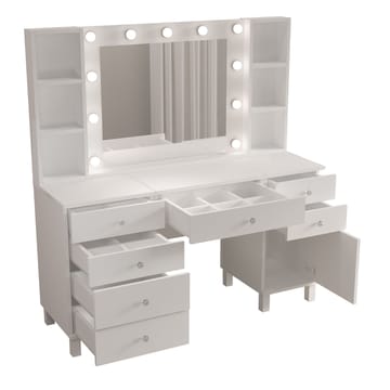 Koren Sminkbord 139,9x147x139,9 cm - Vit - Products - Möbler - Bord & matgrupp - Sminkbord & toalettbord