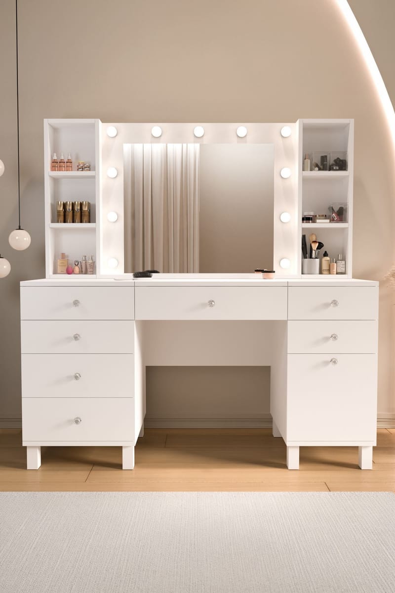 Koren Sminkbord 139,9x147x139,9 cm - Vit - Products - Möbler - Bord & matgrupp - Sminkbord & toalettbord
