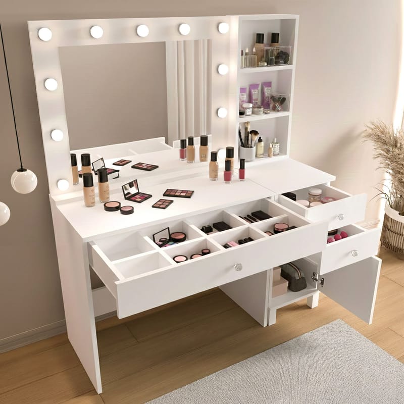 Levio Sminkbord 125,4x147x44,5 cm - Vit - Products - Möbler - Bord & matgrupp - Sminkbord & toalettbord