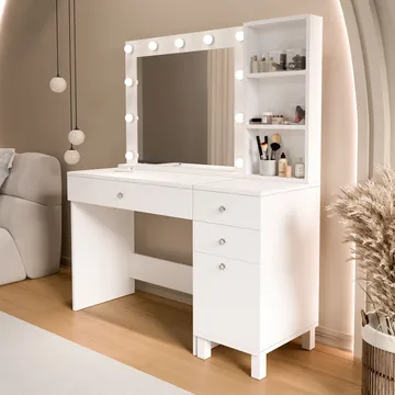 Levio Sminkbord 125,4x147x44,5 cm - Vit - Products - Möbler - Bord & matgrupp - Sminkbord & toalettbord