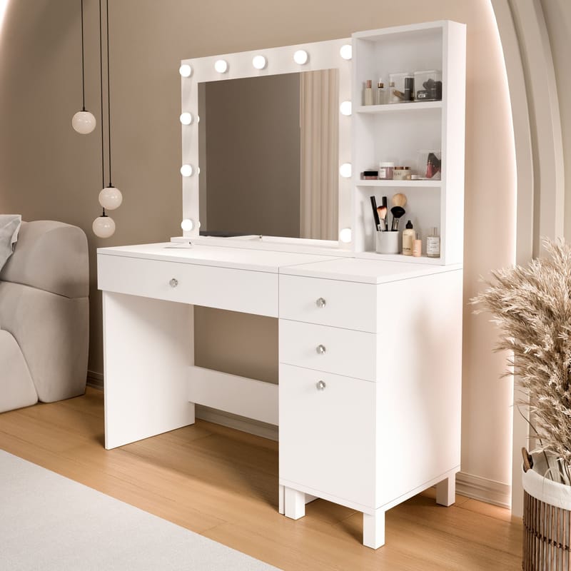 Levio Sminkbord 125,4x147x44,5 cm - Vit - Products - Möbler - Bord & matgrupp - Sminkbord & toalettbord