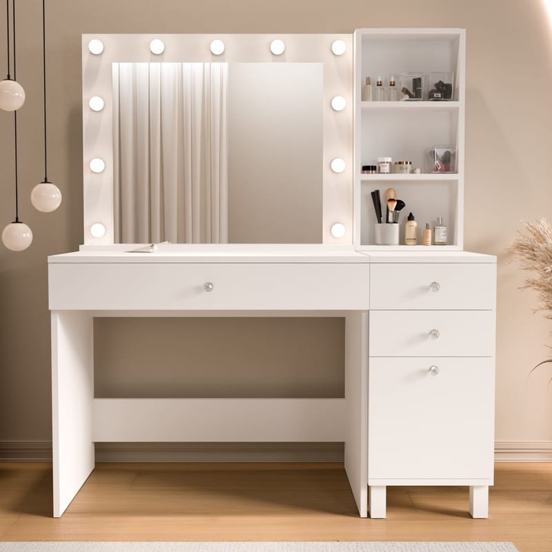 Levio Sminkbord 125,4x147x44,5 cm - Vit - Products - Möbler - Bord & matgrupp - Sminkbord & toalettbord
