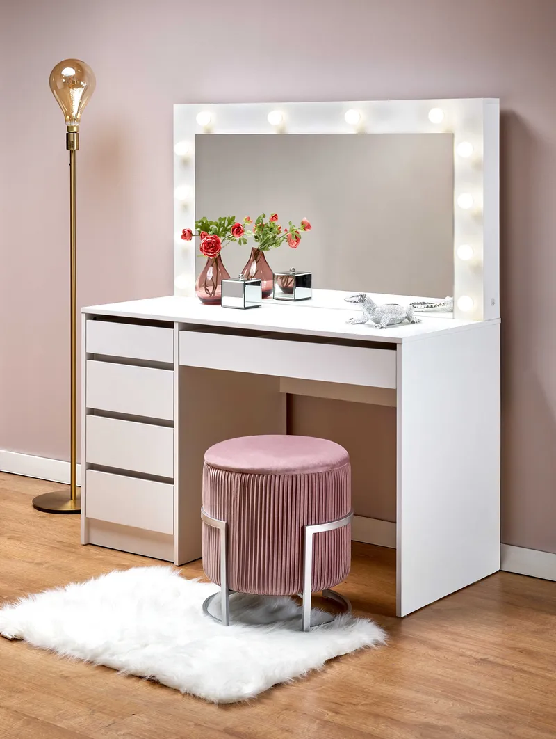 Sminkbord Facada med Spegel och Belysning - Vit - Products - Möbler - Bord & matgrupp - Sminkbord & toalettbord