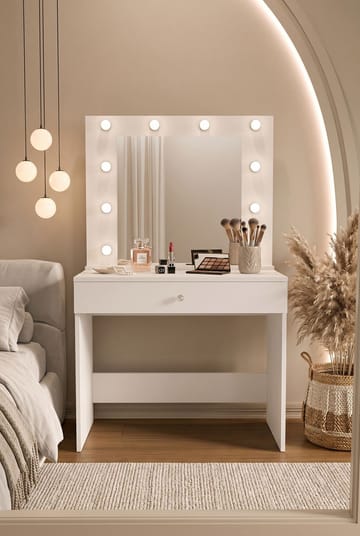 Yoren Sminkbord 80x147x42,5 cm - Vit - Products - Möbler - Bord & matgrupp - Sminkbord & toalettbord