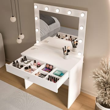 Yoren Sminkbord 80x147x42,5 cm - Vit - Products - Möbler - Bord & matgrupp - Sminkbord & toalettbord